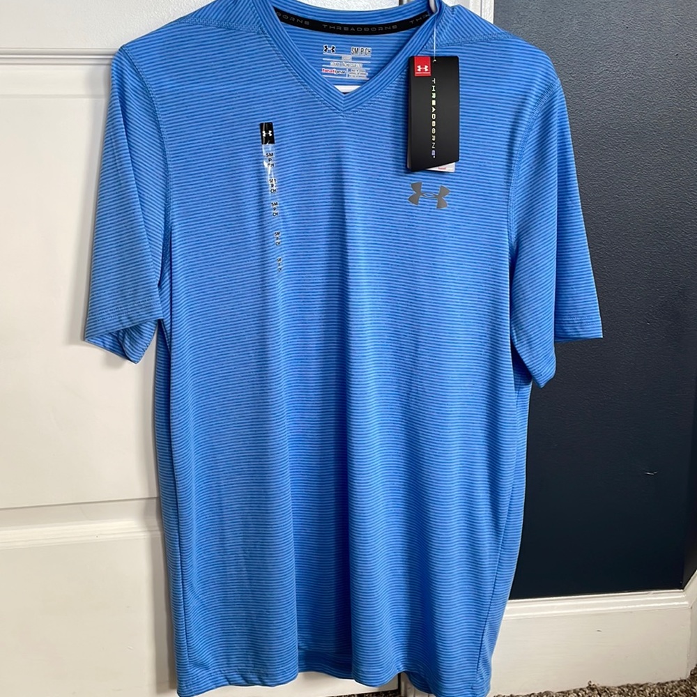 Under Armour blue stripped tshirt
